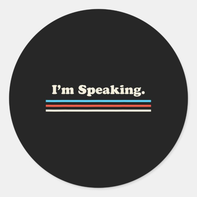 Speaking Kamala Harris Biden  Classic Round Sticker (Front)