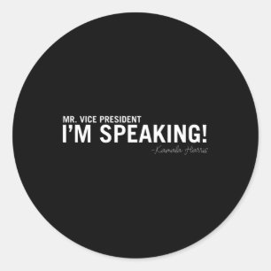 Speaking Kamala Harris Vice President Classic Round Sticker