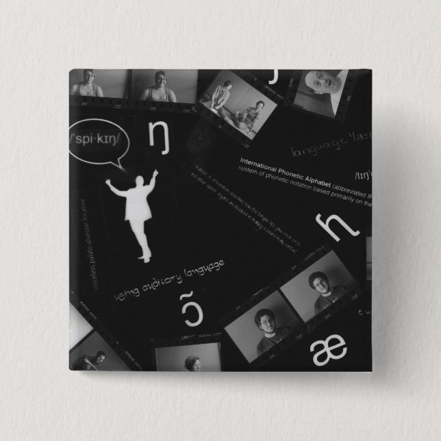 Speaking Photogram 15 Cm Square Badge (Front)