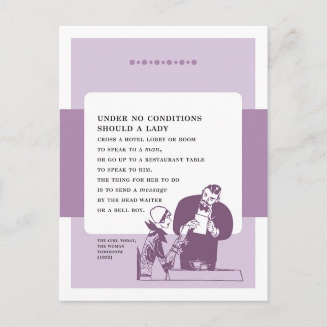 Speaking to a Man Vintage Bad Advice Postcard (Front)