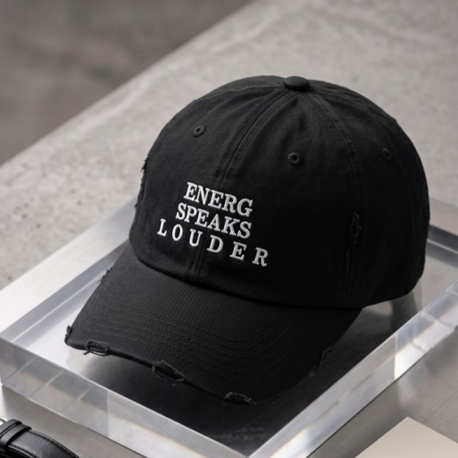 Speaks Louder Typography Embroidered Black Dad Hat (Creator Uploaded)