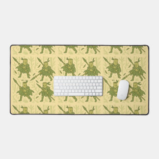 Spear Wielding Bamboo Art Desk Mat