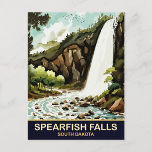 Spearfish Falls, South Dakota, Vintage Travel Postcard
