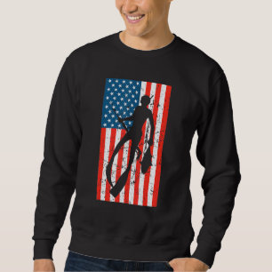 Spearfishing American Flag Spear Fishing Usa Sweatshirt