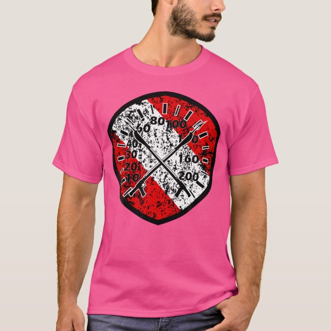 Spearfishing Freediving With Diver Down Flag T-Shirt (Front)