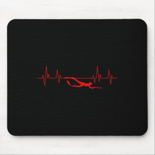 Spearfishing Heartbeat Diving Spearfisherman Hunti Mouse Pad