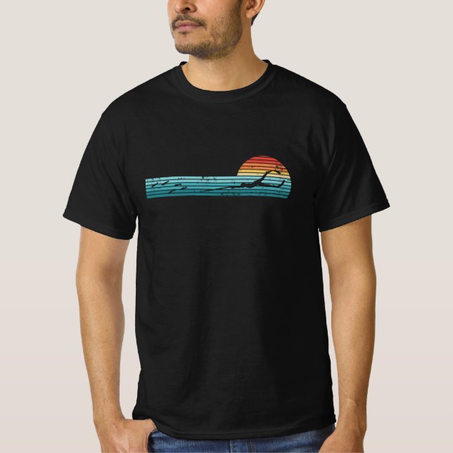 Spearfishing Retro Vintage Sunset Gift T-Shirt (Front)