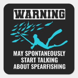 Spearfishing Spearfisher Deep Sea Fishing Square Sticker