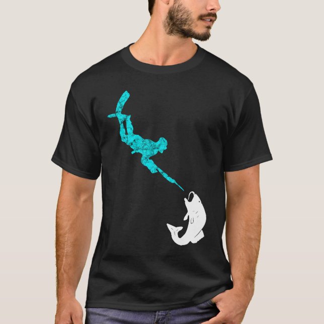 Spearfishing Underwater Hunter Spearfisher Hunting T-Shirt (Front)