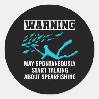 Spearfishing Underwater Hunting Fishing Classic Round Sticker
