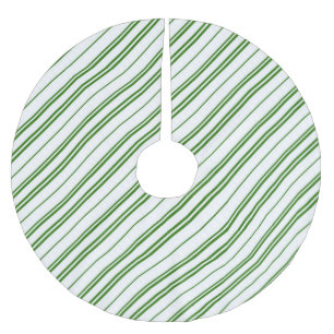 Spearmint Candy Cane Christmas Stripes Brushed Polyester Tree Skirt