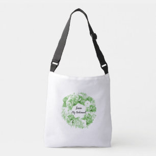 Spearmint Green Floral Wreath Bridesmaid Tote Bag