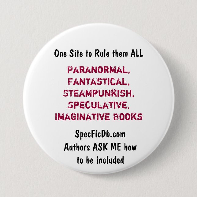 SpecFicDB 7.5 Cm Round Badge (Front)