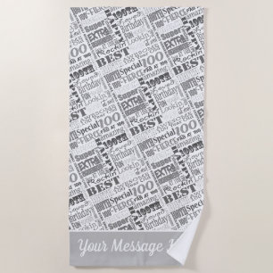 Special 100th Birthday Party Personalised Gifts Beach Towel