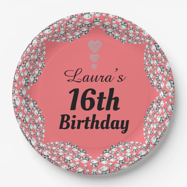 Special 16th or edit age party plates (Front)