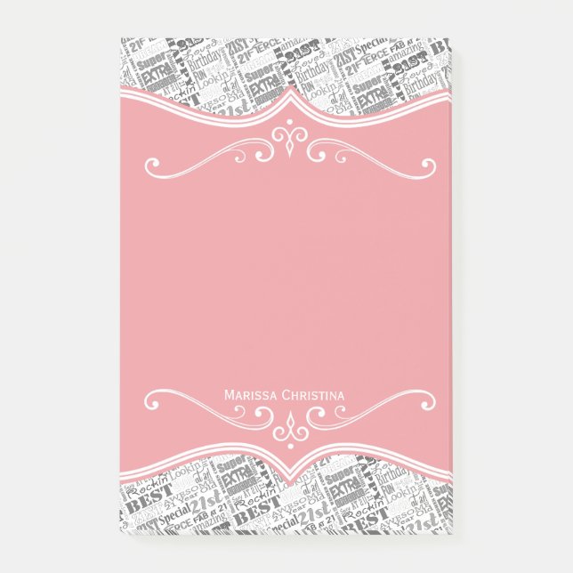 Special 21st Birthday Party Personalised Gifts Post-it Notes (Front)