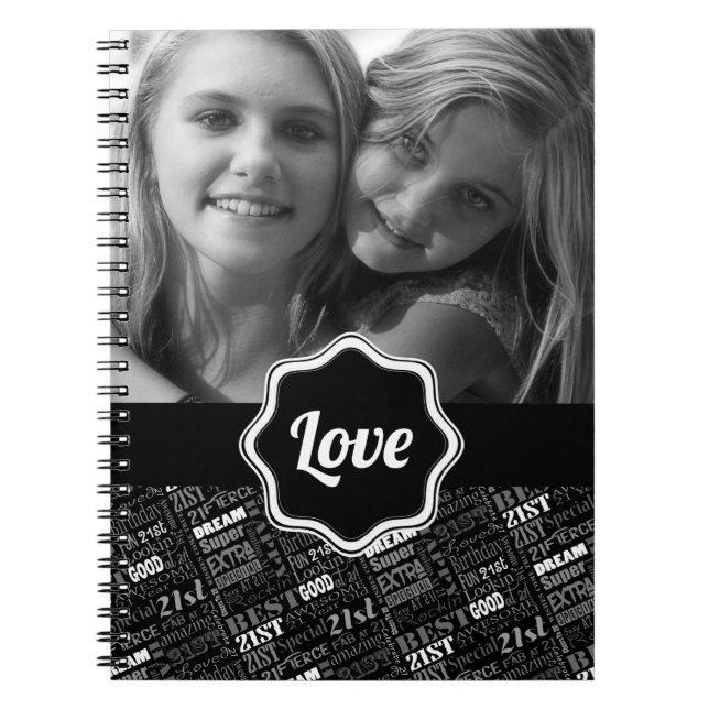 Special 21st Birthday Party Personalised Monogram Spiral Notebook (Front)