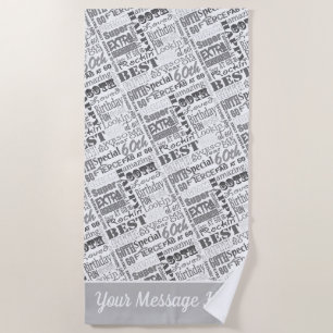 Special 60th Birthday Party Personalised Gifts Beach Towel