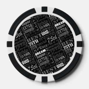 Special 75th Birthday Party Photo Monogram Poker Chips