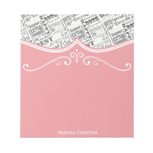Special  80th Birthday Party Personalised Gifts Notepad (Front)