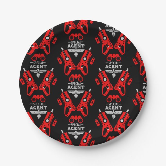 Special Agent Kid Paper Plate (Front)