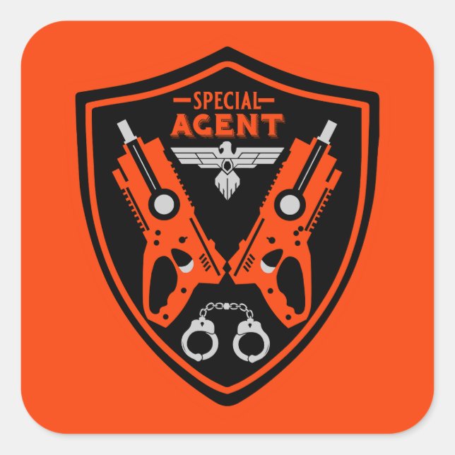 Special Agent Kid Square Sticker (Front)