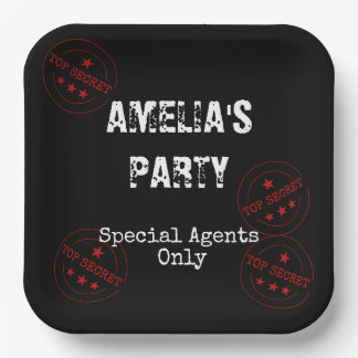 Special Agent - Spy Theme Top Secret Party Paper Plate