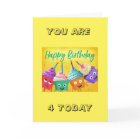 SPECIAL BALLOON WISHES ON *4th BIRTHDAY* CARD