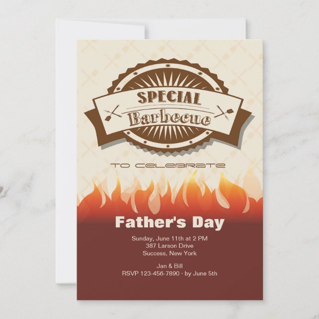 Special Barbecue Father's Day Invitation (Front)