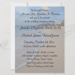 Special Beach Wedding with RSVP Reply Card