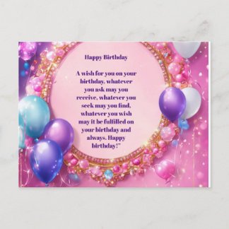 " Special Birthday Blessings" Postcard