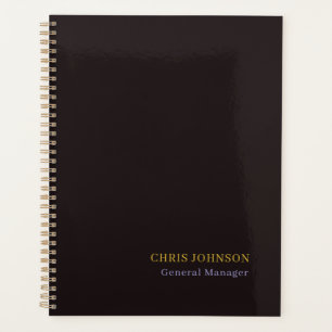 Special Black & Gold Color Plain Own Name Position Planner