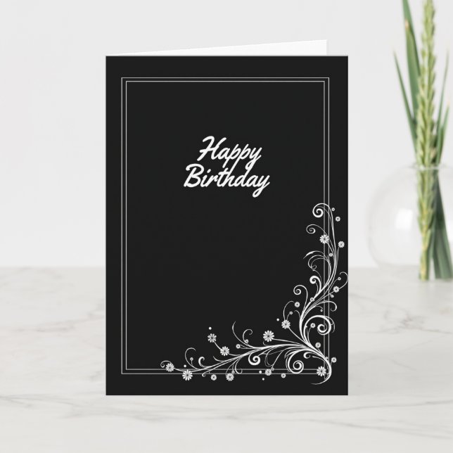 Special Black White Birthday Card (Front)