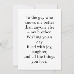 SPECIAL CARD FOR SPECIAL BROTHER'S BIRTHDAY