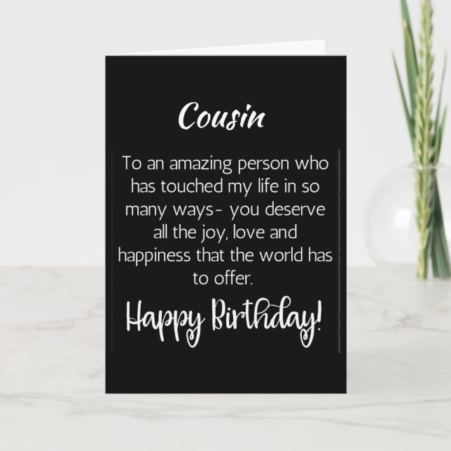 SPECIAL CARD FOR "SPECIAL" COUSIN'S BIRTHDAY (Front)