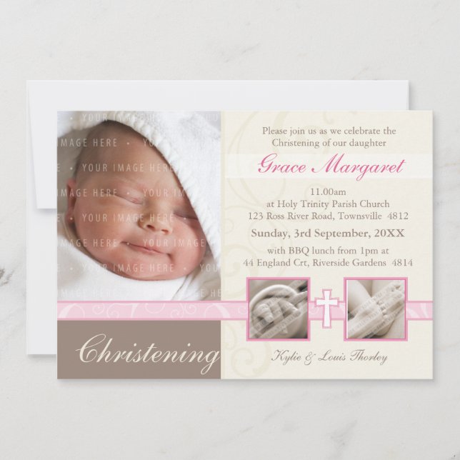 SPECIAL CHRISTENING INVITES :: precious 5L (Front)