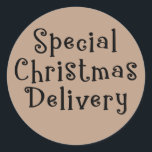 Special Christmas Delivery Kraft Holiday Classic Round Sticker<br><div class="desc">Special Christmas Delivery Kraft Holiday Sticker</div>