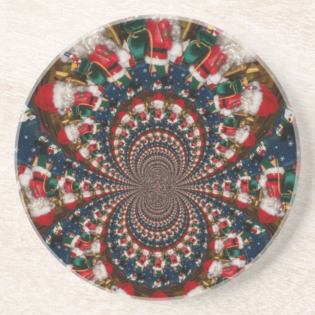 Special Christmas Santa Kaleidoscope Design Coaster (Front)