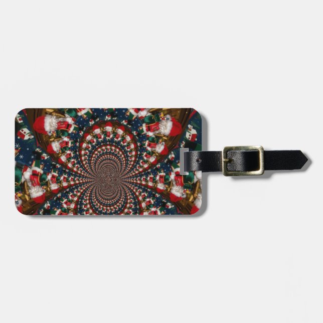 Special Christmas Santa Kaleidoscope Design Luggage Tag (Front Horizontal)