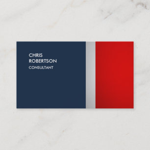 Special Colourful Red Grey Navy Blue Business Card