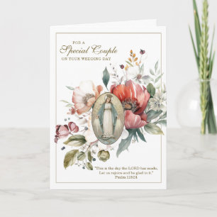 Special Couple Wedding Religious Floral Card