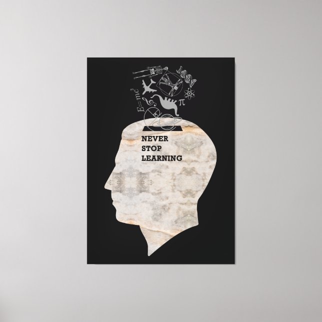 SPECIAL COVER - NEVER STOP LEARNING CANVAS PRINT (Front)