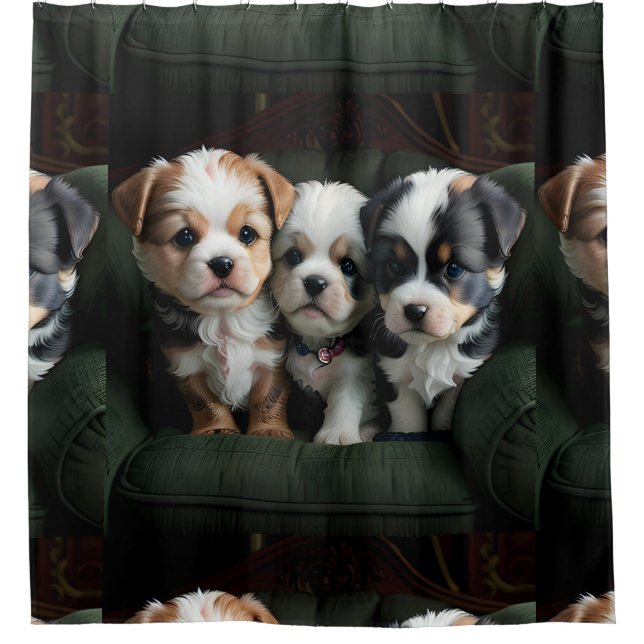 Special Cute Puppies 2 Shower Curtain (Front)