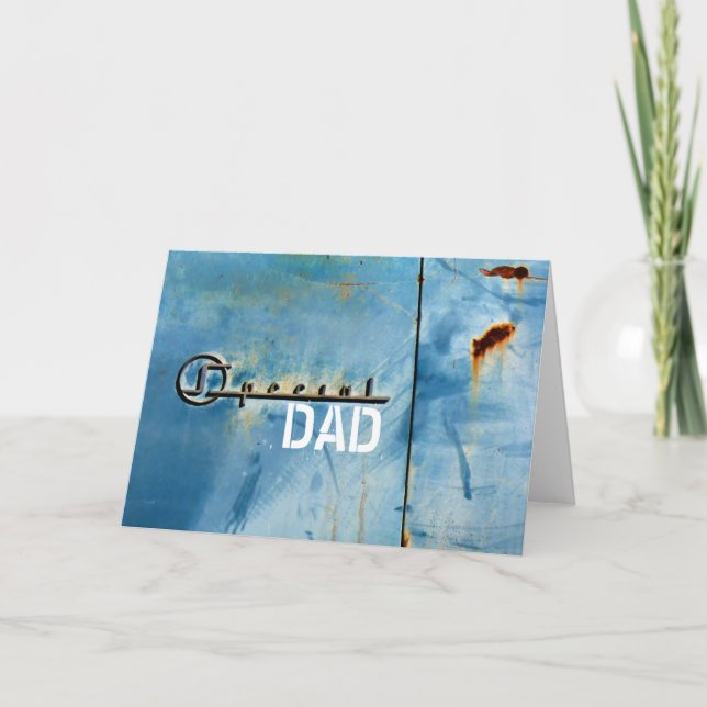 "Special" Dad - Rusty American Car - Personalised Card (Front)