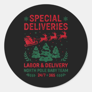 Special Deliveries Labor And Delivery Baby Nurse C Classic Round Sticker
