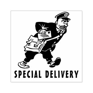 Special Delivery angry postman cartoon Rubber Stamp