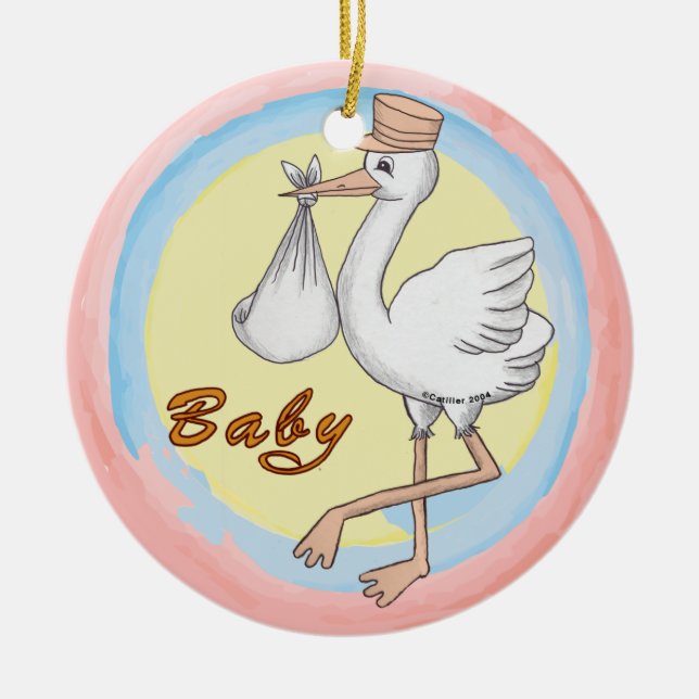 Special Delivery Baby Ceramic Tree Decoration (Front)