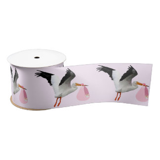 Special Delivery Baby Girl Pink Ribbon Satin Ribbon
