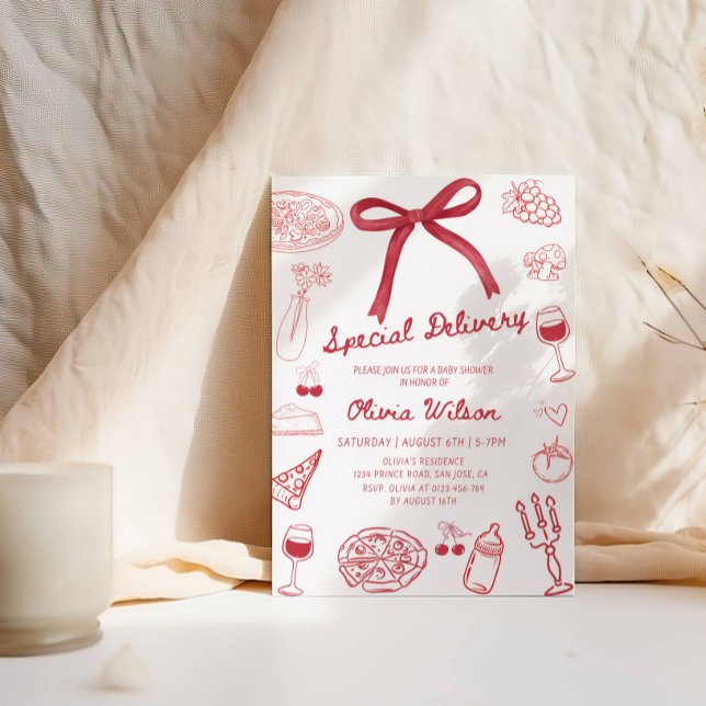 Special Delivery Baby Shower - Pizza Theme Party Invitation (Creator Uploaded)