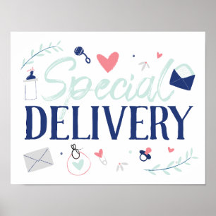 Special Delivery Baby Shower Poster